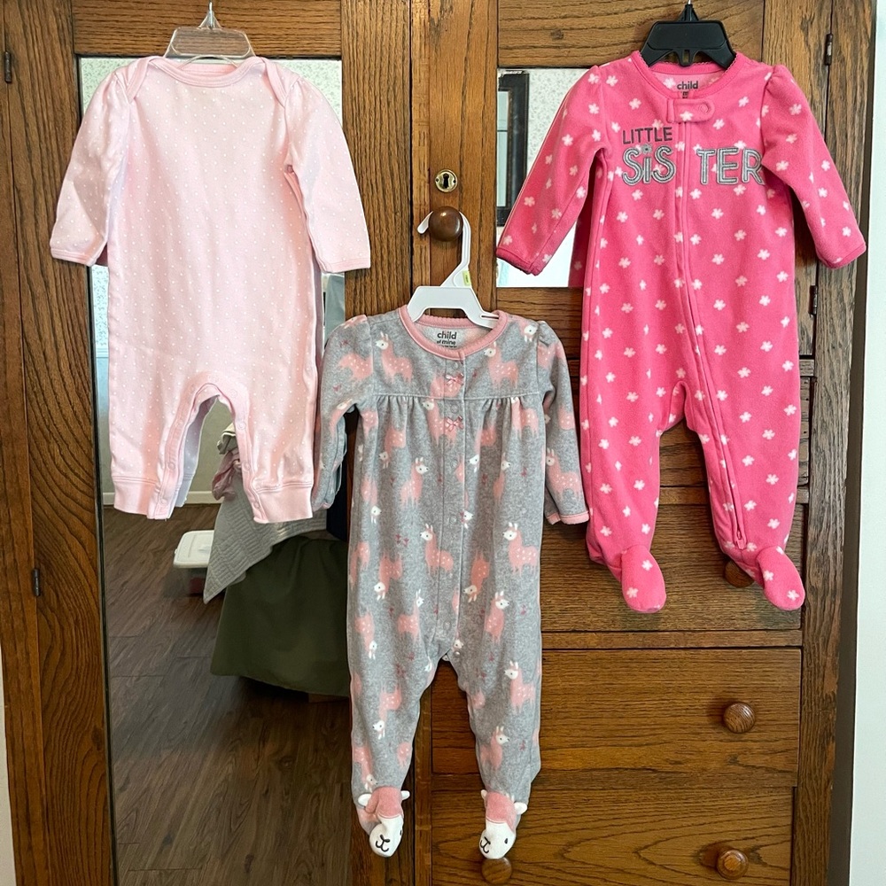 Bundle of Baby Girl 3-6 Month Pajamas